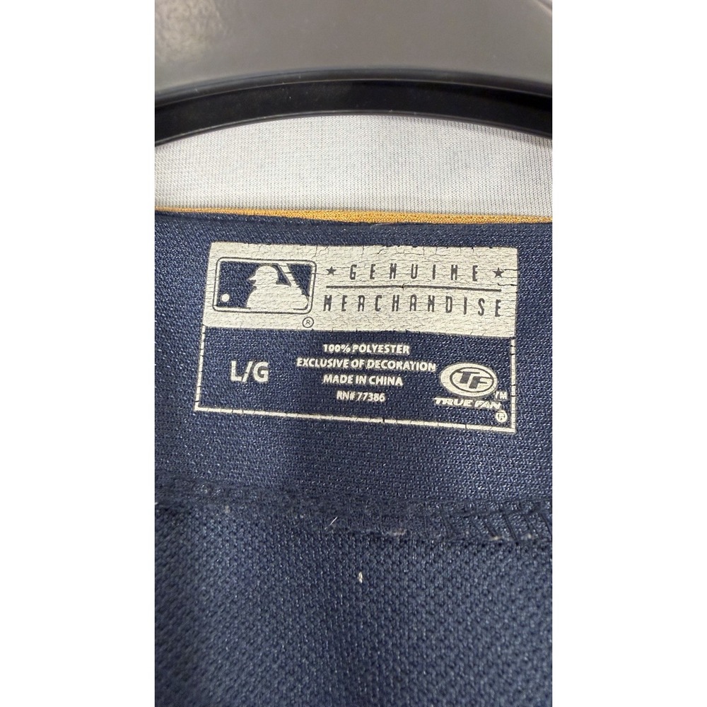 Vintage MILWAUKEE BREWERS Baseball Jersey Men's L Blue/gold True Fan Team - Picture 3 of 11
